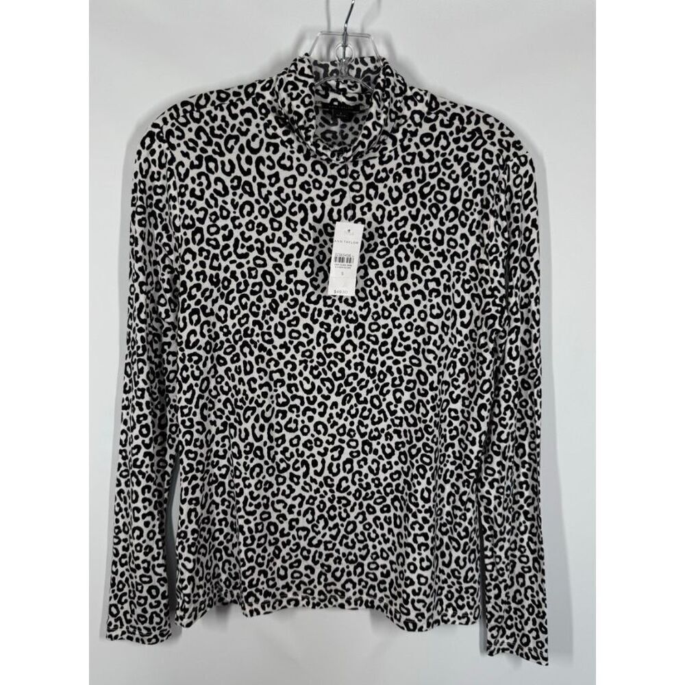 Box 1 - Ann Taylor animal print turtle neck top size small NWT